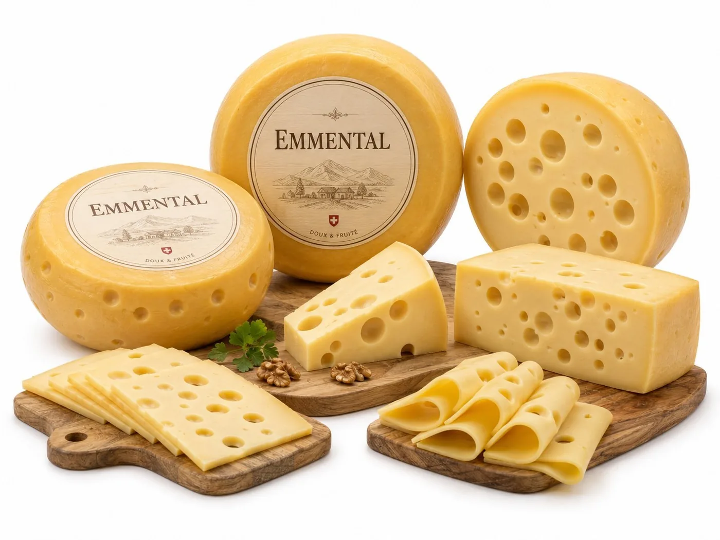 Emmental en meule et tranché — Dinde Express Tiznit