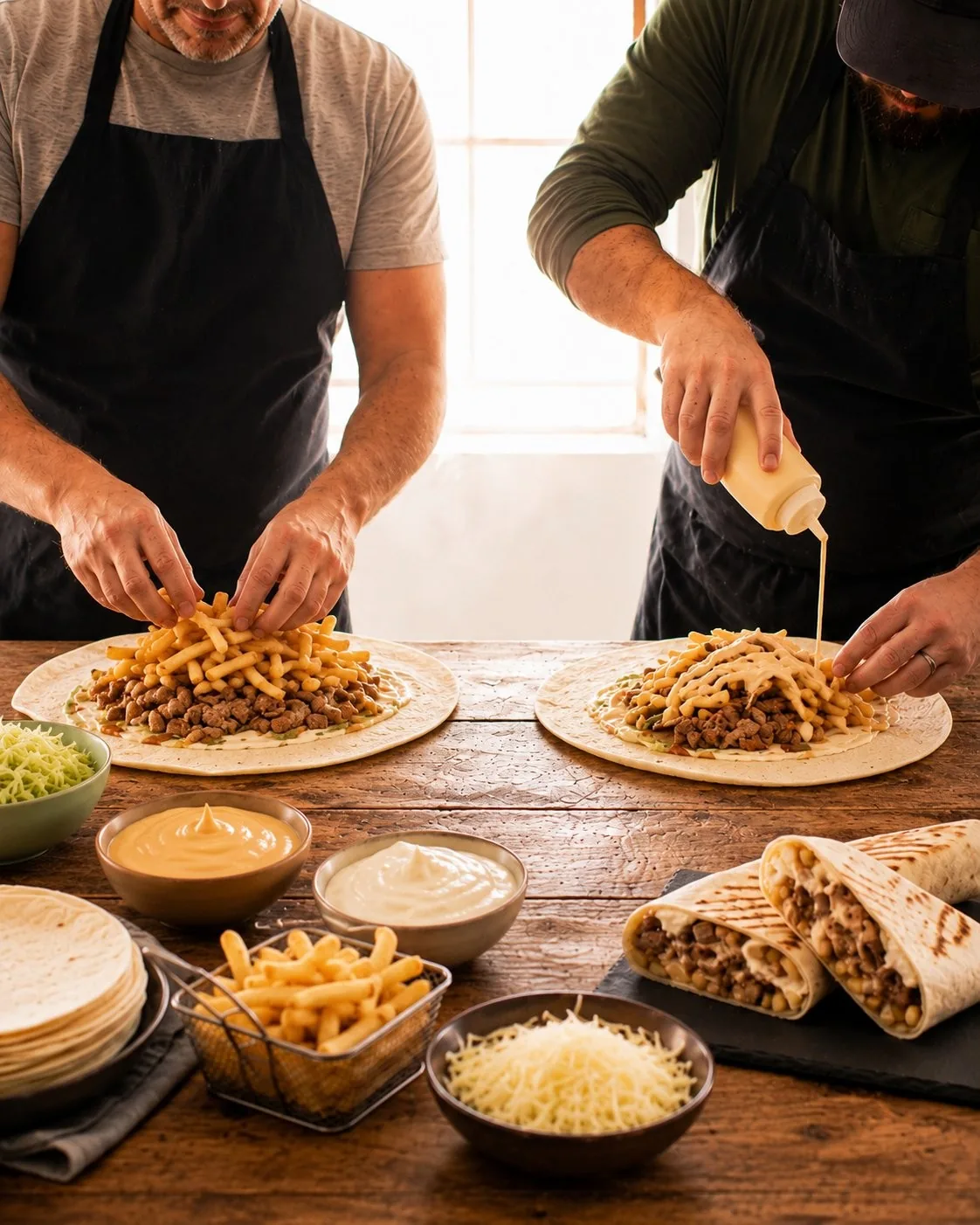 Tacos garnis et sauce fromagère au snack Dinde Express Tiznit